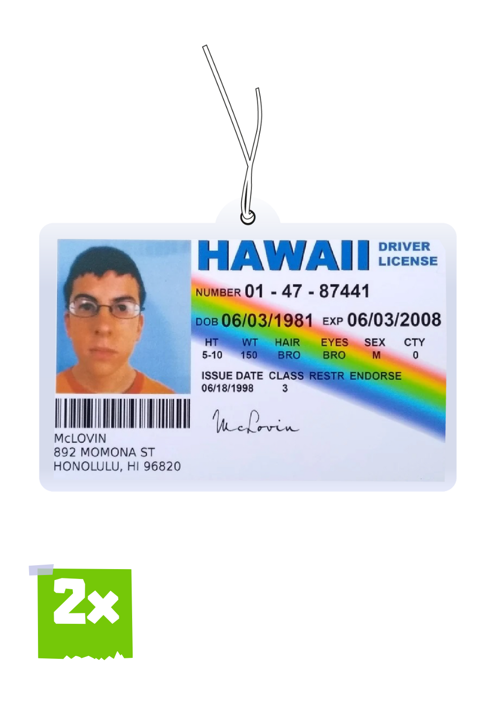 2x McLOVIN von SUPERBAD Duftbaum / Lufterfrischer