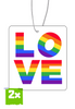2x LOVE RAINBOW Duftbaum / Lufterfrischer - LGBTQ - Peace