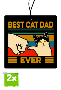 2x BEST CAT DAD Duftbaum / Lufterfrischer - Kitten - Sweet - Funny